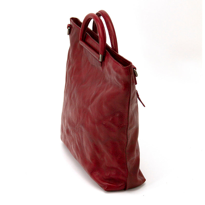Large Capacity Colorful Vegetable-Tanned Leather Tote Bag, Handcrafted-Crumpled leather Bag,14in Length-i7bags